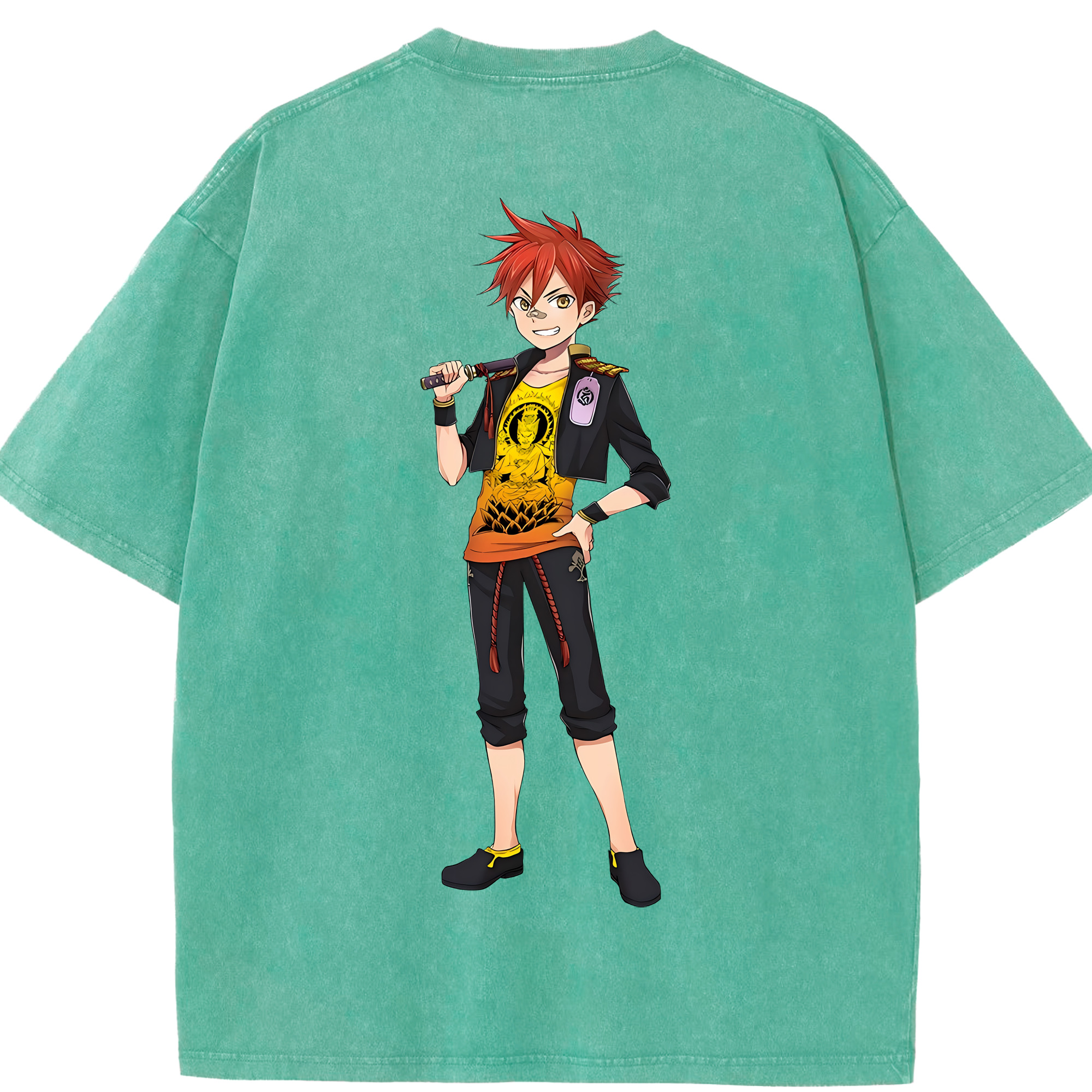 （画像用） 刀剣乱舞 Touken Ranbu 綿100% ヴィンテージ風 半袖Tシャツ（背面プリント）